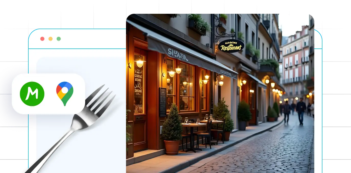 Pohled na restauraci z ulice, lokální SEO na Google mapách nebo Firmy.cz