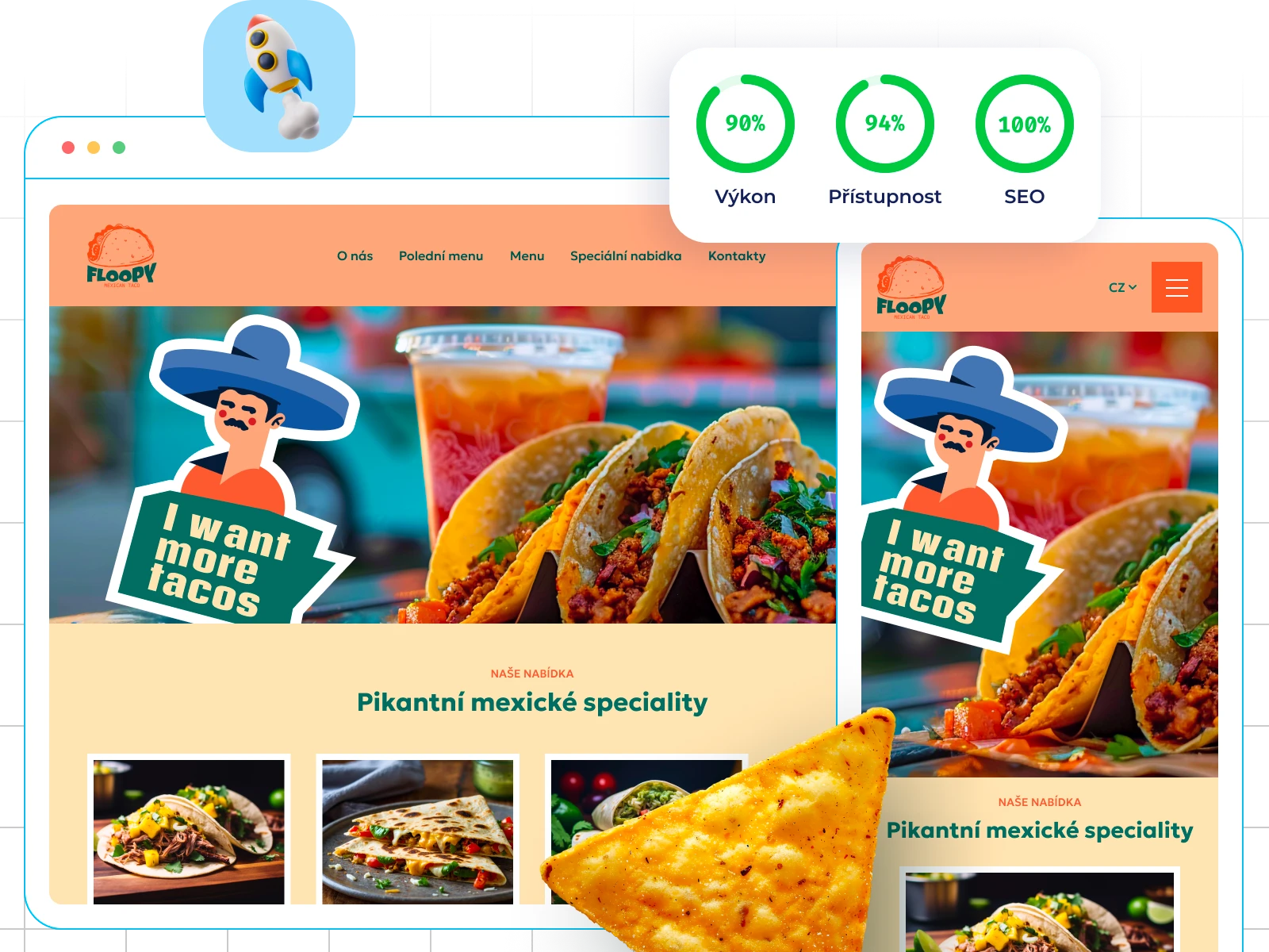 Web pro restaurace optimalizovaný pro Google